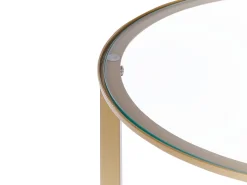 Beliani Sohvapoyta Lasitasolla Kulta/Tumma Puu Libby Cheap