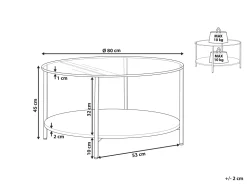 Beliani Sohvapoyta Lasitasolla Kulta/Tumma Puu Libby Cheap