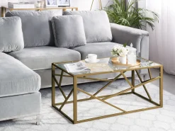 Beliani Sohvapoyta Lasitasolla Metalli Kulta Orland Outlet