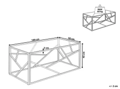 Beliani Sohvapoyta Lasitasolla Metalli Kulta Orland Outlet