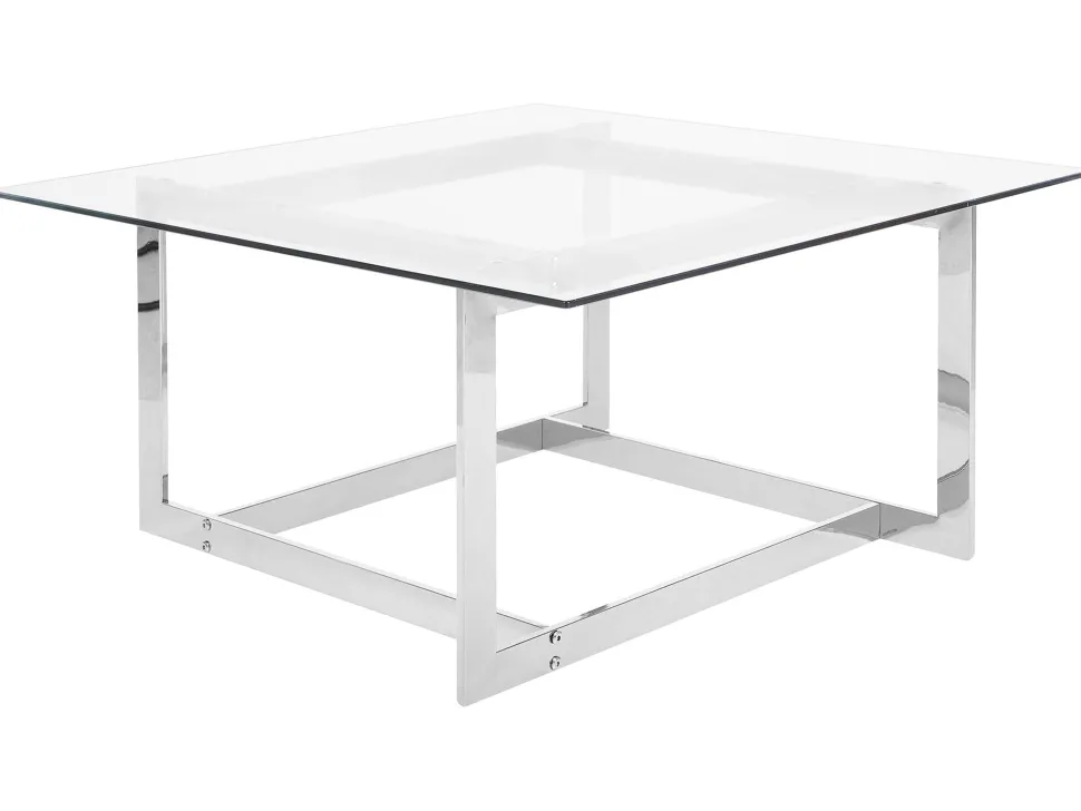 Beliani Sohvapoyta Lasitasolla Metalli Hopea Crystal Online