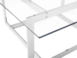 Beliani Sohvapoyta Lasitasolla Metalli Hopea Crystal Online