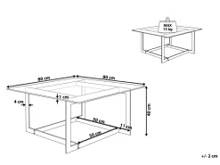 Beliani Sohvapoyta Lasitasolla Metalli Hopea Crystal Online
