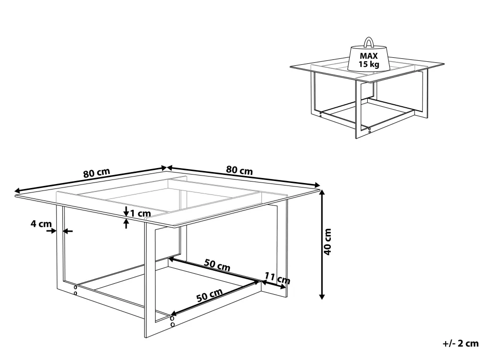 Beliani Sohvapoyta Lasitasolla Metalli Hopea Crystal Online