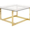 Beliani Sohvapoyta Lasitasolla Metalli Kulta Crystal Outlet
