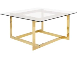 Beliani Sohvapoyta Lasitasolla Metalli Kulta Crystal Outlet