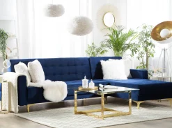 Beliani Sohvapoyta Lasitasolla Metalli Kulta Crystal Outlet