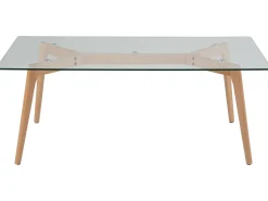 Beliani Sohvapoyta Lasitasolla Pyokki Vaalea Puu Hudson Shop