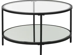 Beliani Sohvapoyta Lasitasolla Rauta Musta Birney Store