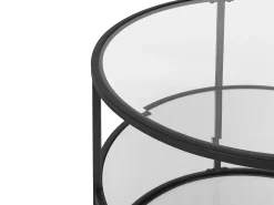 Beliani Sohvapoyta Lasitasolla Rauta Musta Birney Store