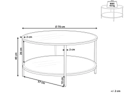 Beliani Sohvapoyta Lasitasolla Rauta Musta Birney Store