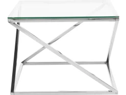 Beliani Sohvapoyta Lasitasolla Rosteri Hopea Beverly Fashion