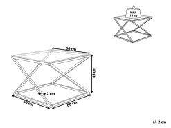 Beliani Sohvapoyta Lasitasolla Rosteri Hopea Beverly Fashion