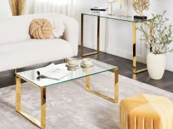 Beliani Sohvapoyta Lasitasolla Ruostumaton Teras Kulta Tilon Best