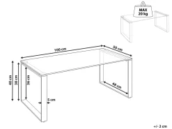 Beliani Sohvapoyta Lasitasolla Ruostumaton Teras Kulta Tilon Best