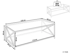 Beliani Sohvapoyta Lasitasolla Ruostumaton Teras Hopea Audet Clearance
