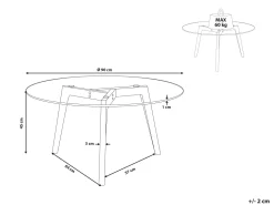 Beliani Sohvapoyta Lasitasolla Tammi Vaalea Puu Minnesota Shop