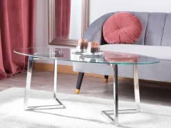 Beliani Sohvapoyta Lasitasolla Teras Hopea Fresno Discount