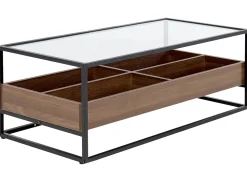 Beliani Sohvapoyta Lasitasolla Tumma Puu/Musta Waco Shop