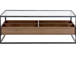 Beliani Sohvapoyta Lasitasolla Tumma Puu/Musta Waco Shop