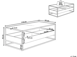 Beliani Sohvapoyta Lasitasolla Tumma Puu/Musta Waco Shop