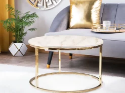 Beliani Sohvapoyta Marmorikuvio Beige/Kulta Coral Outlet