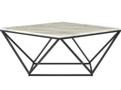 Beliani Sohvapoyta Marmorikuvio Beige/Musta Malibu Best Sale