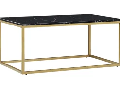 Beliani Sohvapoyta Marmorikuvio Musta/Kulta Delano Best Sale