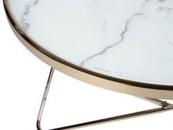 Beliani Sohvapoyta Metalli Marmorikuvio Valkoinen/Kulta Meridian Ii Flash Sale
