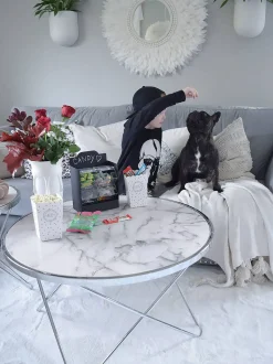 Beliani Sohvapoyta Metalli Marmorikuvio Valkoinen/Hopea Meridian Ii Hot