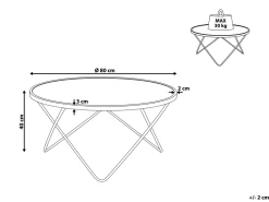 Beliani Sohvapoyta Metalli Marmorikuvio Valkoinen/Hopea Meridian Ii Hot
