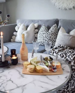 Beliani Sohvapoyta Metalli Marmorikuvio Valkoinen/Hopea Meridian Ii Hot