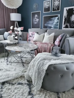 Beliani Sohvapoyta Metalli Marmorikuvio Valkoinen/Hopea Meridian Ii Hot