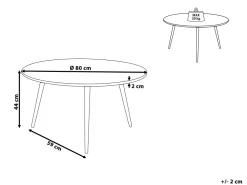 Beliani Sohvapoyta Musta/Vaalea Puu Tennessee Online
