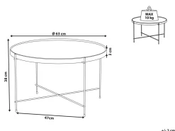 Beliani Sohvapoyta Peililasitasolla Rauta Kulta Lucea Shop