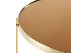 Beliani Sohvapoyta Peililasitasolla Rauta Kulta Lucea Shop