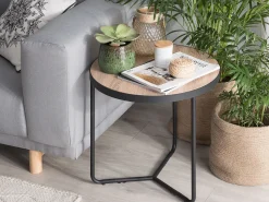 Beliani Sohvapoyta Pieni Vaalea Puu/Musta Melody Discount