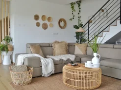 Beliani Sohvapoyta Rottinki Luonnonvari Limni Hot