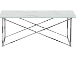 Beliani Sohvapoyta Ruostumaton Teras Marmorikuvio Valkoinen/Hopea Emporia Shop