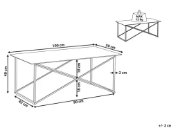 Beliani Sohvapoyta Ruostumaton Teras Marmorikuvio Valkoinen/Hopea Emporia Shop