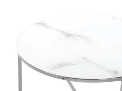 Beliani Sohvapoyta Ruostumaton Teras Marmorikuvio Valkoinen/Hopea Quincy Cheap