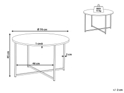 Beliani Sohvapoyta Ruostumaton Teras Marmorikuvio Valkoinen/Hopea Quincy Cheap