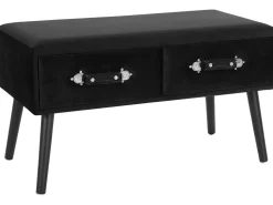 Beliani Sohvapoyta Sametti 2 Laatikkoa Musta Amtrak Cheap