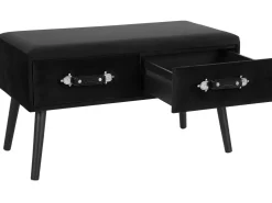 Beliani Sohvapoyta Sametti 2 Laatikkoa Musta Amtrak Cheap