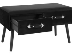 Beliani Sohvapoyta Sametti 2 Laatikkoa Musta Amtrak Cheap