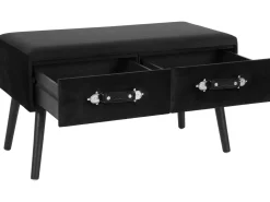 Beliani Sohvapoyta Sametti 2 Laatikkoa Musta Amtrak Cheap