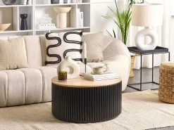 Beliani Sohvapoyta Säilytystila Vaalea Puu/Musta Kirkwood New