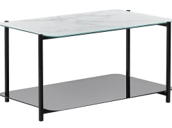 Beliani Sohvapoyta Teras Marmorikuvio Valkoinen/Musta Gloster Best Sale