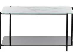 Beliani Sohvapoyta Teras Marmorikuvio Valkoinen/Musta Gloster Best Sale