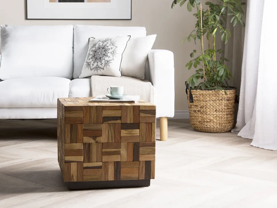 Beliani Sohvapoyta Tiikki Tumma Puu Gameti Shop